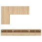 vidaXL Muebles de TV de pared 5 pzas madera de ingeniería roble Sonoma vidaXL Muebles de TV de pared 5 pzas madera de ingeniería roble Sonoma