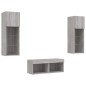 vidaXL Muebles de TV de pared con luces LED 4 piezas gris Sonoma vidaXL Muebles de TV de pared con luces LED 4 piezas gris Sonoma