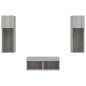 vidaXL Muebles de TV de pared con luces LED 4 piezas gris Sonoma vidaXL Muebles de TV de pared con luces LED 4 piezas gris Sonoma