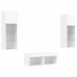 vidaXL Muebles de TV de pared con luces LED 4 piezas blanco