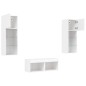 vidaXL Muebles de TV de pared con luces LED 4 piezas blanco