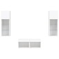 vidaXL Muebles de TV de pared con luces LED 4 piezas blanco