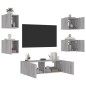 vidaXL Muebles de TV de pared con luces LED 5 piezas gris Sonoma vidaXL Muebles de TV de pared con luces LED 5 piezas gris Sonoma