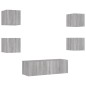vidaXL Muebles de TV de pared con luces LED 5 piezas gris Sonoma vidaXL Muebles de TV de pared con luces LED 5 piezas gris Sonoma