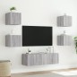 vidaXL Muebles de TV de pared con luces LED 5 piezas gris Sonoma vidaXL Muebles de TV de pared con luces LED 5 piezas gris Sonoma