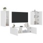 vidaXL Muebles de TV de pared con luces LED 3 piezas blanco vidaXL Muebles de TV de pared con luces LED 3 piezas blanco