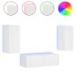 vidaXL Muebles de TV de pared con luces LED 3 piezas blanco vidaXL Muebles de TV de pared con luces LED 3 piezas blanco