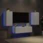 vidaXL Muebles de TV de pared con luces LED 3 piezas blanco vidaXL Muebles de TV de pared con luces LED 3 piezas blanco