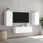 vidaXL Muebles de TV de pared con luces LED 3 piezas blanco vidaXL Muebles de TV de pared con luces LED 3 piezas blanco