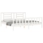 vidaXL Estructura cama de matrimonio con cabecero madera maciza blanco vidaXL Estructura cama de matrimonio con cabecero madera maciza blanco