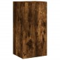 vidaXL Muebles de TV de pared con luces LED 3 piezas roble ahumado
