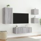 vidaXL Muebles de TV de pared con luces LED 4 piezas gris Sonoma