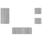 vidaXL Muebles de TV de pared con luces LED 4 piezas gris Sonoma