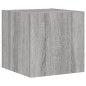 vidaXL Muebles de TV de pared con luces LED 4 piezas gris Sonoma