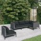 vidaXL Sofás de jardín 5 pzas y cojines ratán sintético gris oscuro