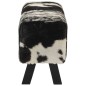 vidaXL Banco de cuero de cabra auténtico negro y blanco 110x30x45 cm vidaXL Banco de cuero de cabra auténtico negro y blanco 110x30x45 cm