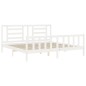 vidaXL Estructura cama de matrimonio con cabecero madera maciza blanco vidaXL Estructura cama de matrimonio con cabecero madera maciza blanco