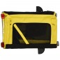 vidaXL Remolque bicicleta mascotas hierro tela Oxford amarillo negro