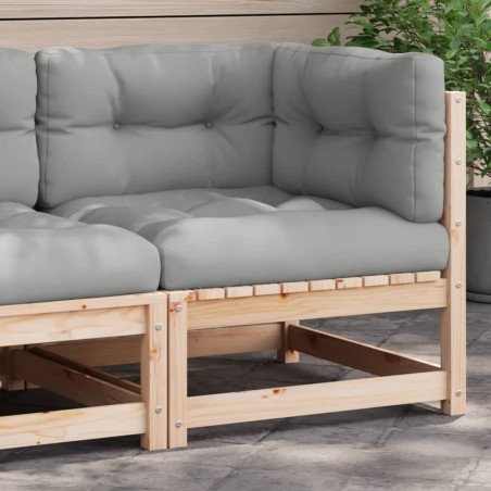 vidaXL Sofá de equina con cojines madera maciza de pino