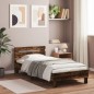 vidaXL Cama con cabecero madera de ingeniería roble ahumado 90x190 cm