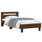 vidaXL Cama con cabecero madera de ingeniería marrón roble 90x190 cm vidaXL Cama con cabecero madera de ingeniería marrón roble 90x190 cm