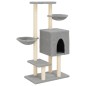 vidaXL Rascador para gatos con postes de sisal gris claro 117 cm vidaXL Rascador para gatos con postes de sisal gris claro 117 cm