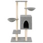 vidaXL Rascador para gatos con postes de sisal gris claro 117 cm vidaXL Rascador para gatos con postes de sisal gris claro 117 cm