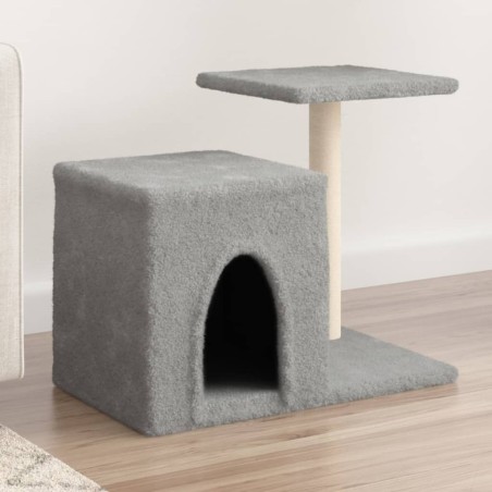 vidaXL Rascador para gatos con postes de sisal gris claro 50,5 cm