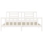 vidaXL Estructura cama de matrimonio con cabecero madera maciza blanco vidaXL Estructura cama de matrimonio con cabecero madera maciza blanco