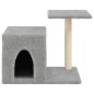 vidaXL Rascador para gatos con postes de sisal gris claro 50,5 cm vidaXL Rascador para gatos con postes de sisal gris claro 50,5 cm