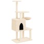 vidaXL Rascador para gatos con postes de sisal crema 131 cm vidaXL Rascador para gatos con postes de sisal crema 131 cm