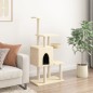 vidaXL Rascador para gatos con postes de sisal crema 131 cm vidaXL Rascador para gatos con postes de sisal crema 131 cm