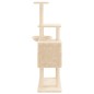 vidaXL Rascador para gatos con postes de sisal crema 131 cm vidaXL Rascador para gatos con postes de sisal crema 131 cm