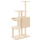 vidaXL Rascador para gatos con postes de sisal crema 131 cm vidaXL Rascador para gatos con postes de sisal crema 131 cm