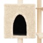 vidaXL Rascador para gatos con postes de sisal crema 131 cm vidaXL Rascador para gatos con postes de sisal crema 131 cm