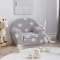 vidaXL Sofá cama de niños felpa suave gris claro con estrellas vidaXL Sofá cama de niños felpa suave gris claro con estrellas