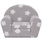 vidaXL Sofá cama de niños felpa suave gris claro con estrellas vidaXL Sofá cama de niños felpa suave gris claro con estrellas