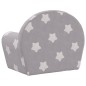 vidaXL Sofá cama de niños felpa suave gris claro con estrellas vidaXL Sofá cama de niños felpa suave gris claro con estrellas