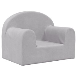 vidaXL Sofá para niños felpa suave gris claro