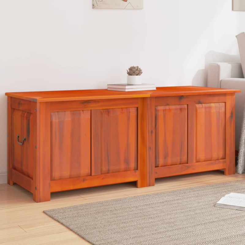 vidaXL Baúl de almacenamiento con tapa madera maciza de acacia marrón