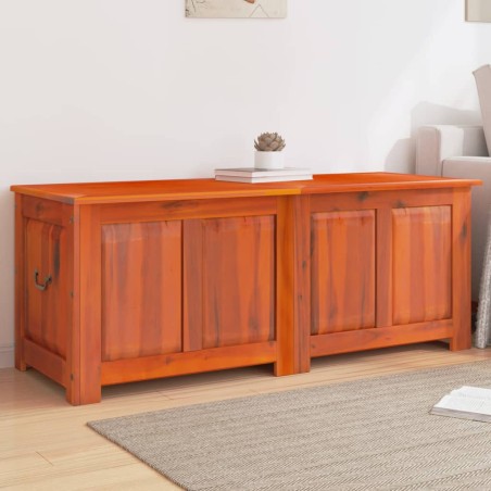 vidaXL Baúl de almacenamiento con tapa madera maciza de acacia marrón