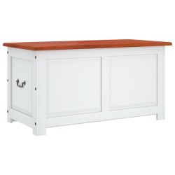 vidaXL Baúl de almacenaje con tapa madera de acacia marrón y blanco