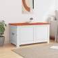 vidaXL Baúl de almacenaje con tapa madera de acacia marrón y blanco
