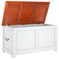 vidaXL Baúl de almacenaje con tapa madera de acacia marrón y blanco