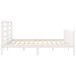 vidaXL Estructura cama de matrimonio con cabecero madera maciza blanco vidaXL Estructura cama de matrimonio con cabecero madera maciza blanco