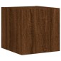 vidaXL Muebles TV pared con LED 4 pzas madera ingeniería marrón roble