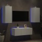 vidaXL Muebles de TV de pared con LED 4 pzas madera ingeniería blanco vidaXL Muebles de TV de pared con LED 4 pzas madera ingeniería blanco