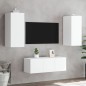 vidaXL Muebles de TV de pared con LED 4 pzas madera ingeniería blanco vidaXL Muebles de TV de pared con LED 4 pzas madera ingeniería blanco