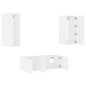 vidaXL Muebles de TV de pared con LED 4 pzas madera ingeniería blanco vidaXL Muebles de TV de pared con LED 4 pzas madera ingeniería blanco