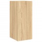 vidaXL Muebles TV pared con LED 4 pzas madera ingeniería roble Sonoma vidaXL Muebles TV pared con LED 4 pzas madera ingeniería roble Sonoma